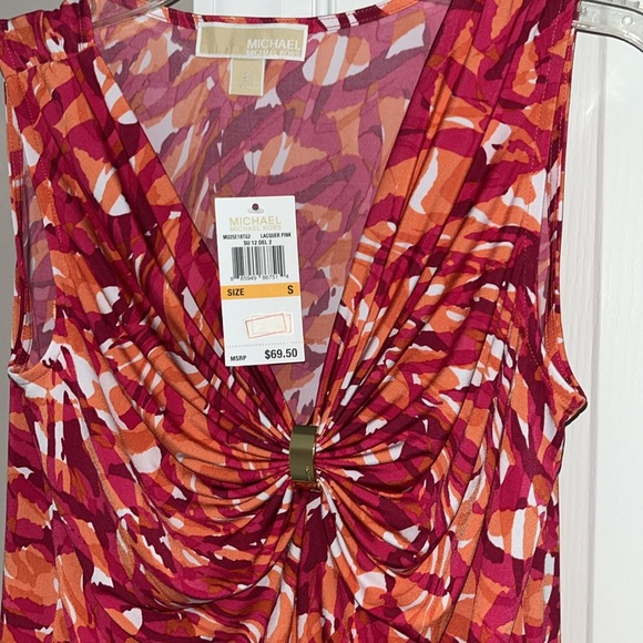 NWT Michael kors Small top pink watercolor top - Picture 2 of 5